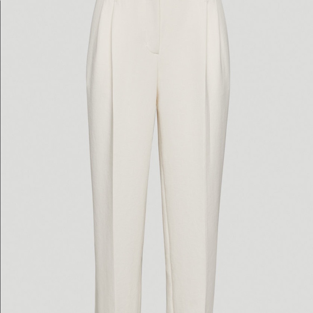 NWOT Aritzia Wilfred Effortless Cropped Pants Sz 2 Light Birch